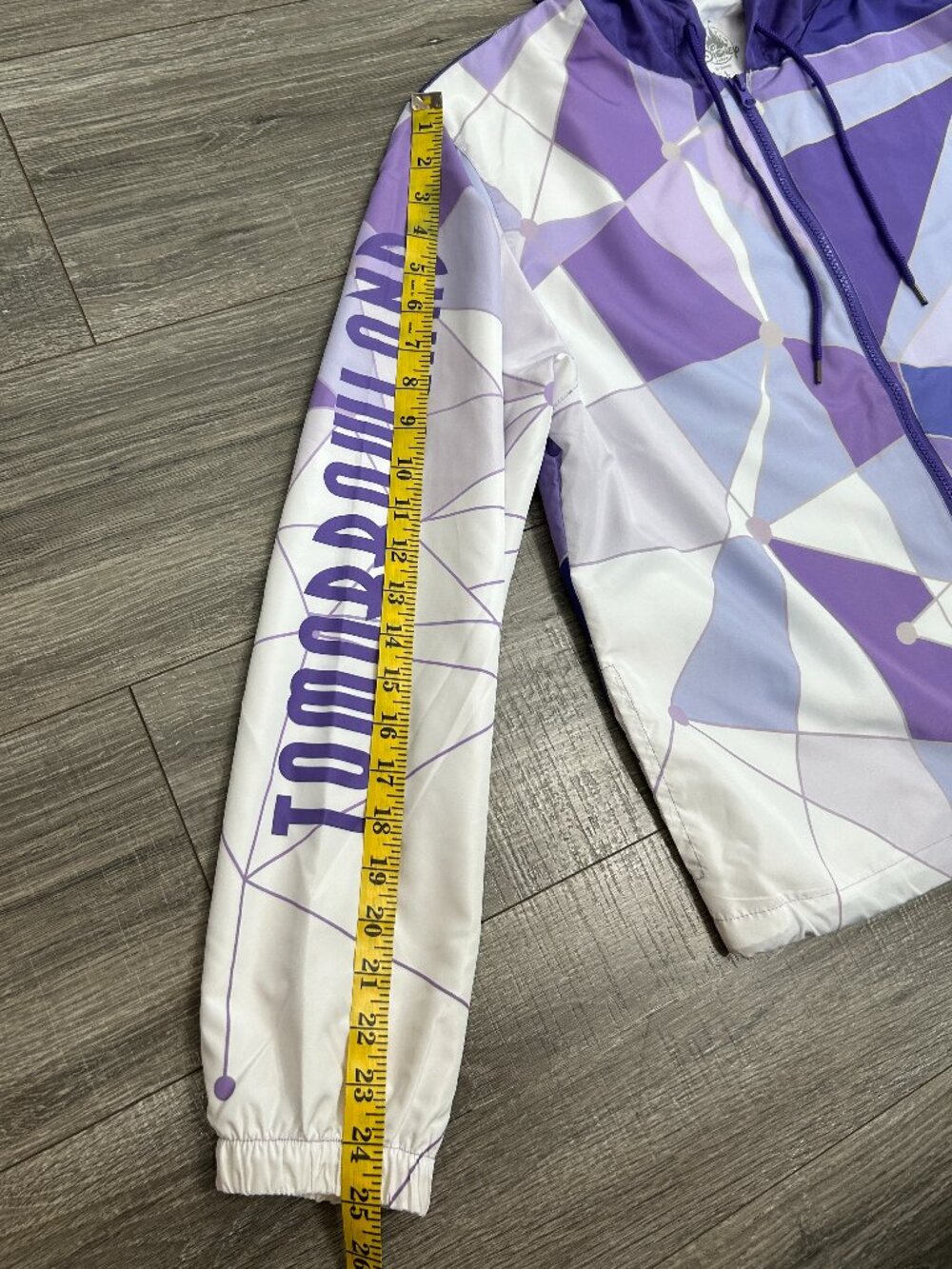 Disney Parks Tomorrowland Purple Wall Hooded Windbreaker Women's Large - Picture 15 of 16